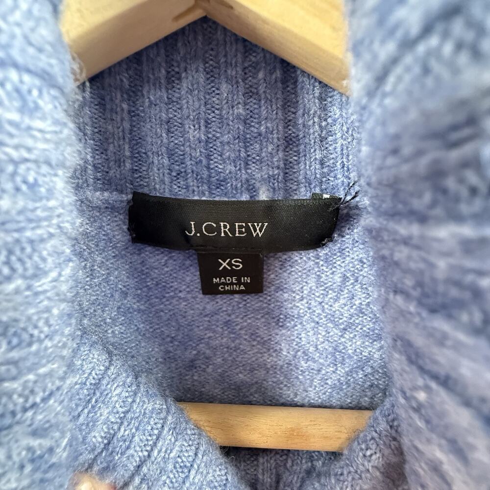 J.Crew SuperSoft Turtleneck Sweater Wool Alpaca Blend Blue Womens SIZE XS Cozy - Picture 8 of 12